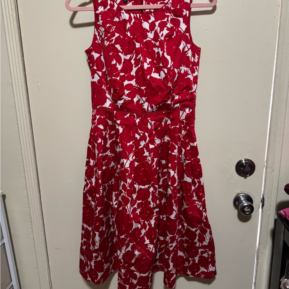 Talbots Vibrant Red and White Dress